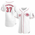 Cincinnati Reds #37 Tyler Stephenson White Fotopoulosg Stitched Flex Base Jersey
