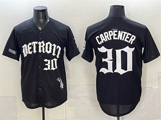 Detroit Tigers #30 Kerry Carpenter 2026 Black Fotopoulosg 'Motor Gothic Edition' Vapor Premier Limited Stitched Jersey