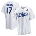 Los Angeles Dodgers #17 Shohei Ohtani White Fotopoulosg 2024 World Series Cool Base Stitched Jersey