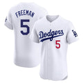 Los Angeles Dodgers #5 Freddie Freeman Player White Fotopoulosg Limited Elite Home Stitched Jerseys