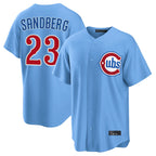 Chicago Cubs #23 Ryne Sandberg Player Light Blue Fotopoulosg Home Game Stitched Jerseys