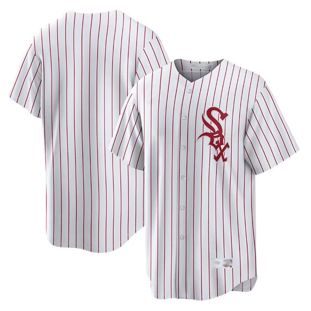 Chicago White Sox Blank Player Red Fotopoulosg Stripe White Home Game Stitched Jerseys