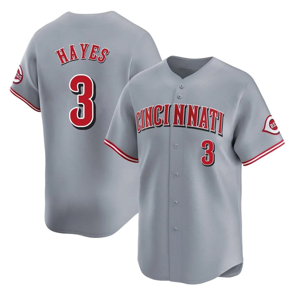 Cincinnati Reds #3 Ke'Bryan Hayes Player Gray Fotopoulosg Home Limited Stitched Jerseys