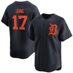 Detroit Tigers #17 Jace Jung Black Fotopoulosg 2024 Alternate Limited Stitched Jersey