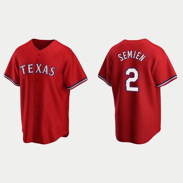 Texas Rangers #2 Marcus Semien Red Fotopoulosg Cool Base Stitched Jersey