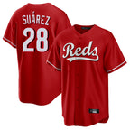 Cincinnati Reds #28 Eugenio Su¨¢rez Player Red Fotopoulosg Home Game Stitched Jerseys