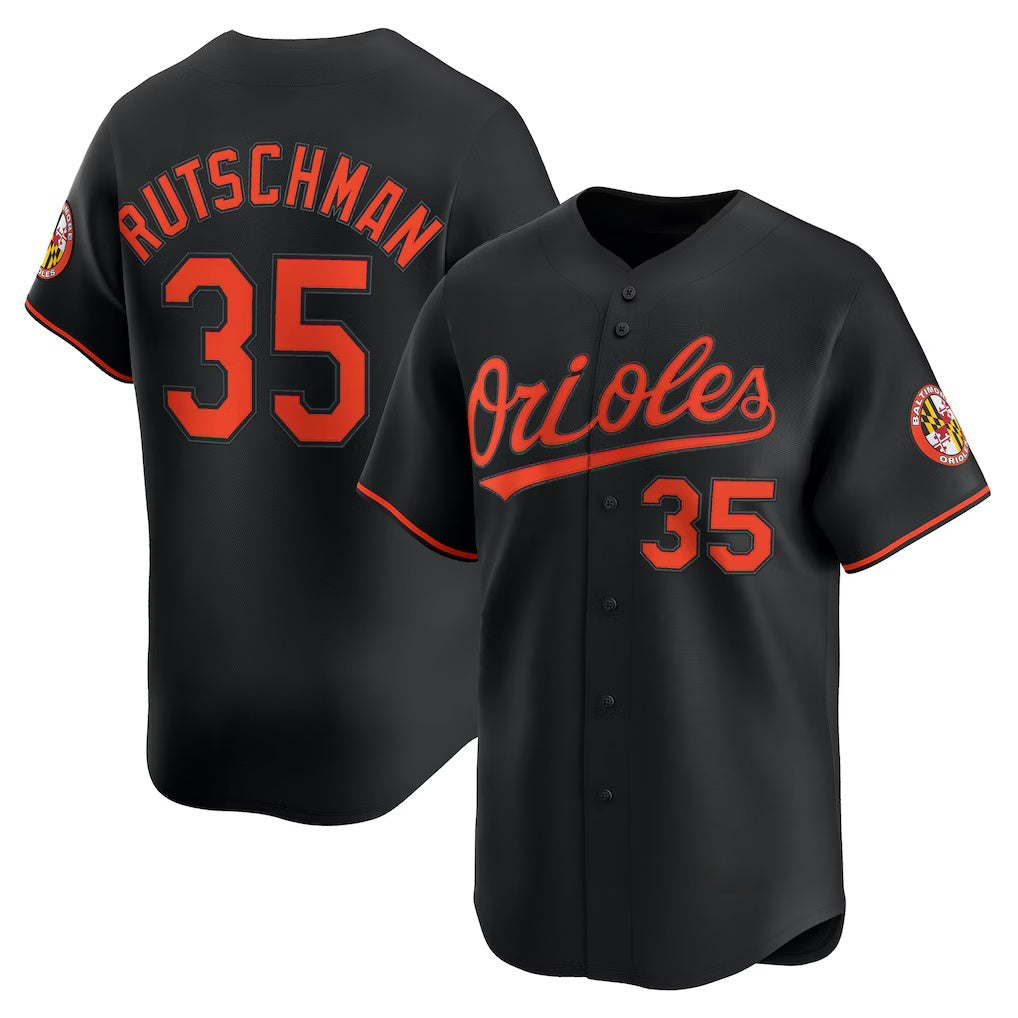 Baltimore Orioles #35 Adley Rutschman Black Fotopoulosg Alternate Limited Player Jersey