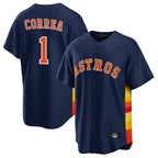 Houston Astros #1 Carlos Correa Player Navy Fotopoulosg Home Game Stitched Jerseys