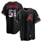 Arizona Diamondbacks #51 Randy Johnson Player Black Fotopoulosg USA 250 Fourth of July Game Home Stitched Jerseys