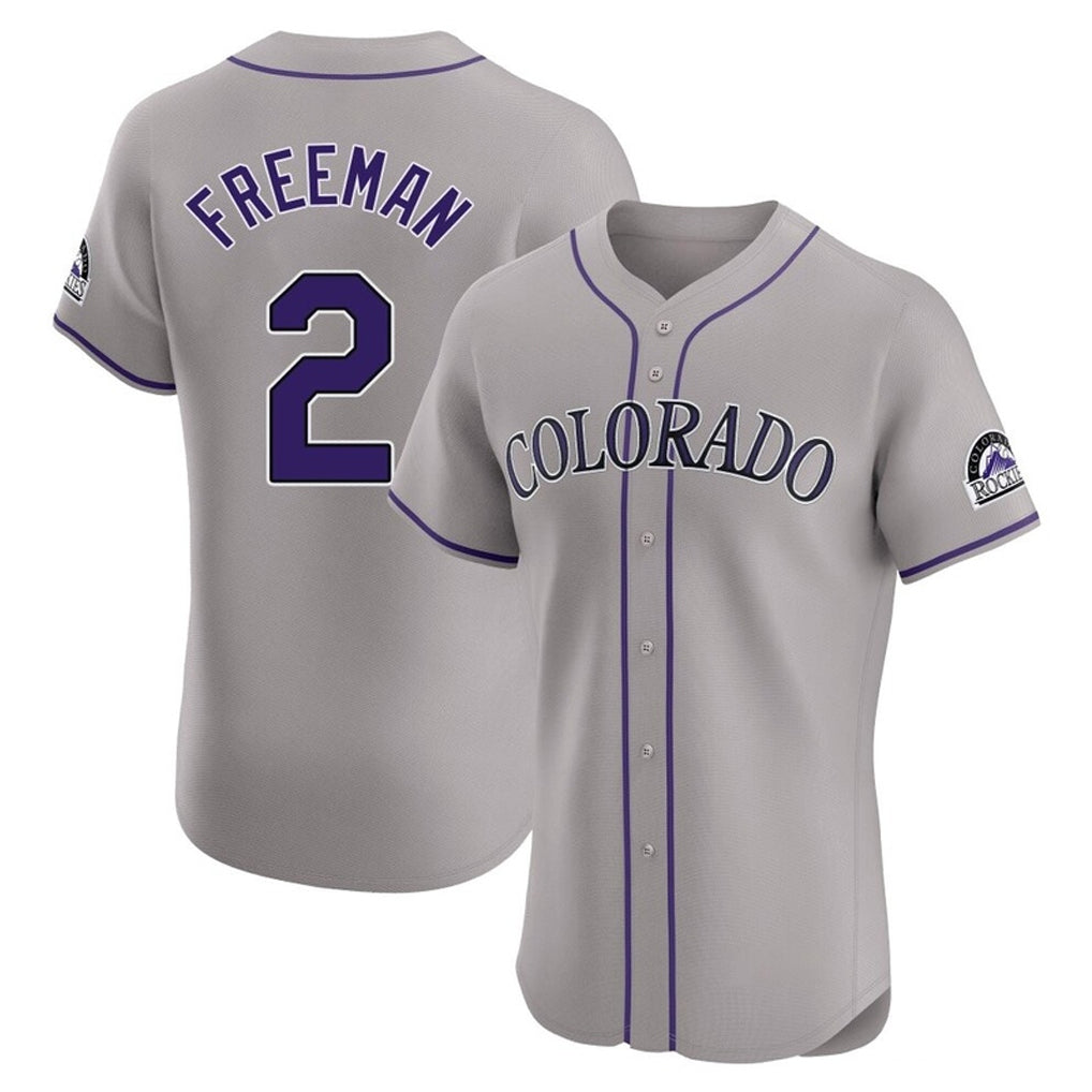 Colorado Rockies #2 Tyler Freeman Player Gray Fotopoulosg Limited Elite Home Stitched Jerseys