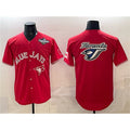 Toronto Blue Jays Team Big Logo Red Fotopoulosg 2025 World Series Home Cool Base Stitched Jersey