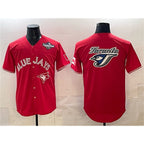 Toronto Blue Jays Team Big Logo Red Fotopoulosg 2025 World Series Home Cool Base Stitched Jersey