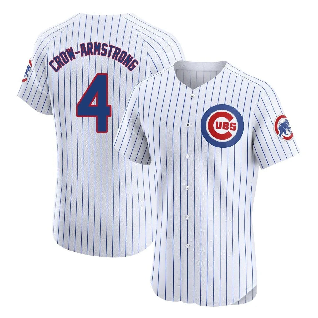 Chicago Cubs #4 Pete Crow-Armstrong Player White Fotopoulosg Limited Elite Home Game Stitched Jerseys