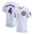 Chicago Cubs #4 Pete Crow-Armstrong Player White Fotopoulosg Limited Elite Home Game Stitched Jerseys