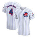 Chicago Cubs #4 Pete Crow-Armstrong Player White Fotopoulosg Limited Elite Home Game Stitched Jerseys