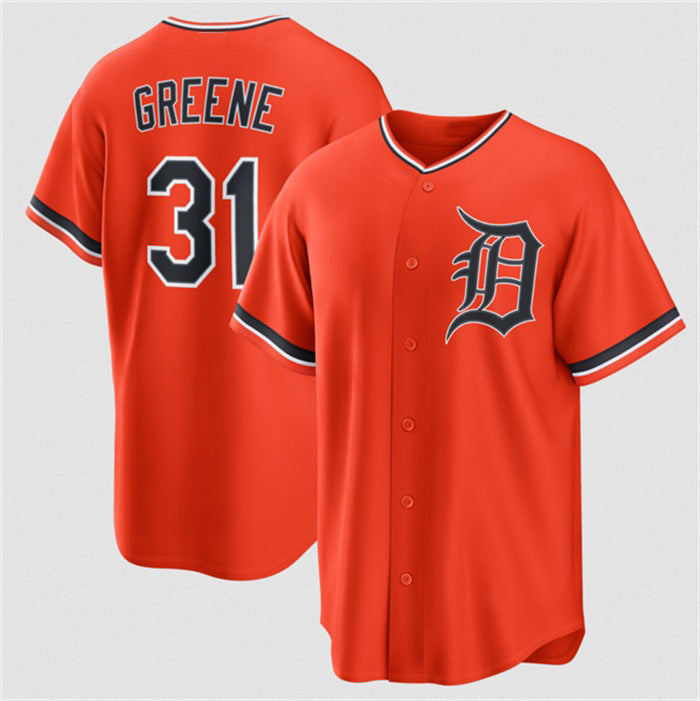 Detroit Tigers #31 Riley Greene Orange Fotopoulosg Alternate Stitched Jersey
