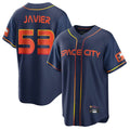 Houston Astros #53 Cristian Javier Player Navy Fotopoulosg City Connect Home Game Stitched Jerseys