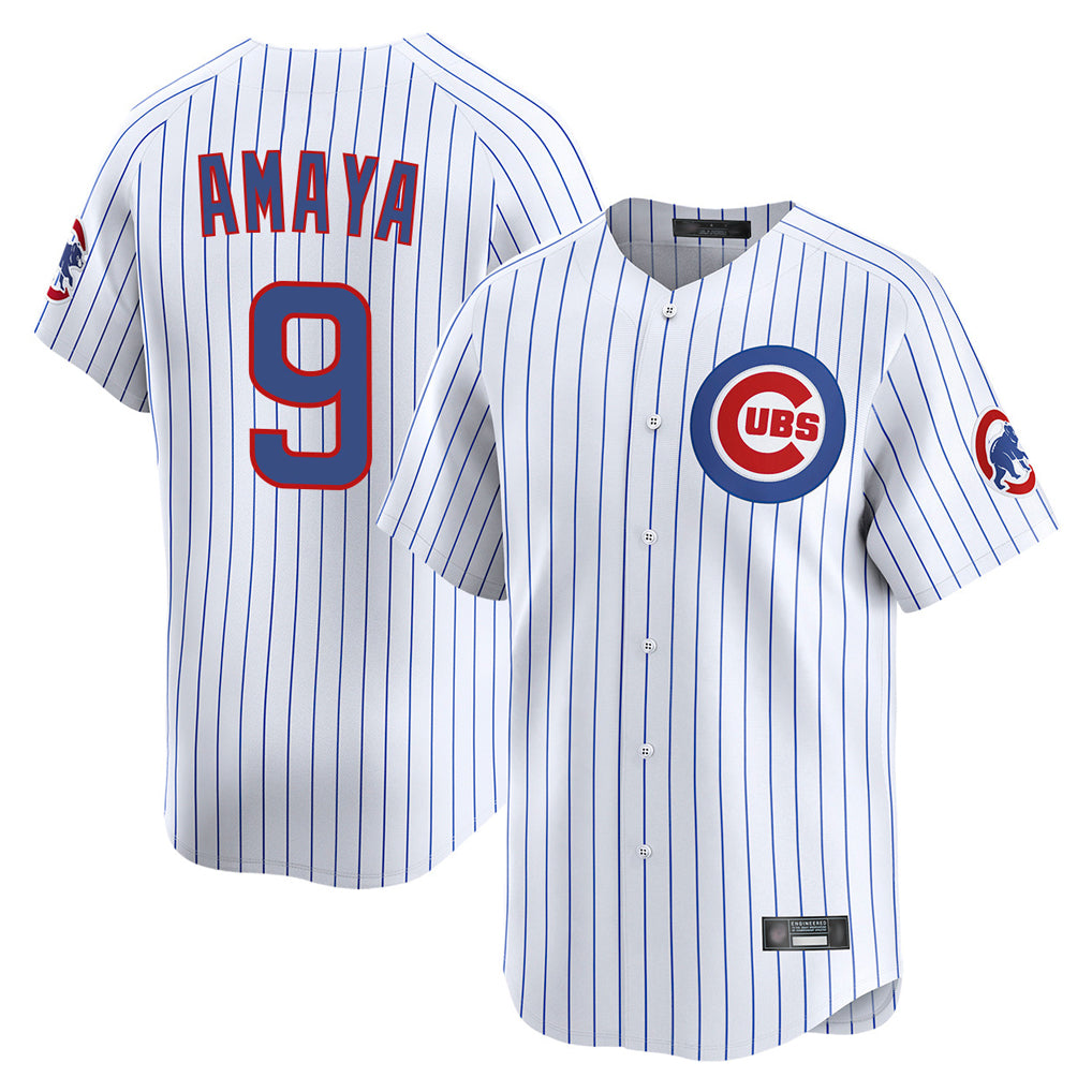 Chicago Cubs #9 Miguel Amaya Player White Fotopoulosg Limited Home Game Stitched Jerseys