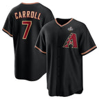 Arizona Diamondbacks #7 Corbin Carroll Black Fotopoulosg 2023 World Series Cool Base Stitched Jersey