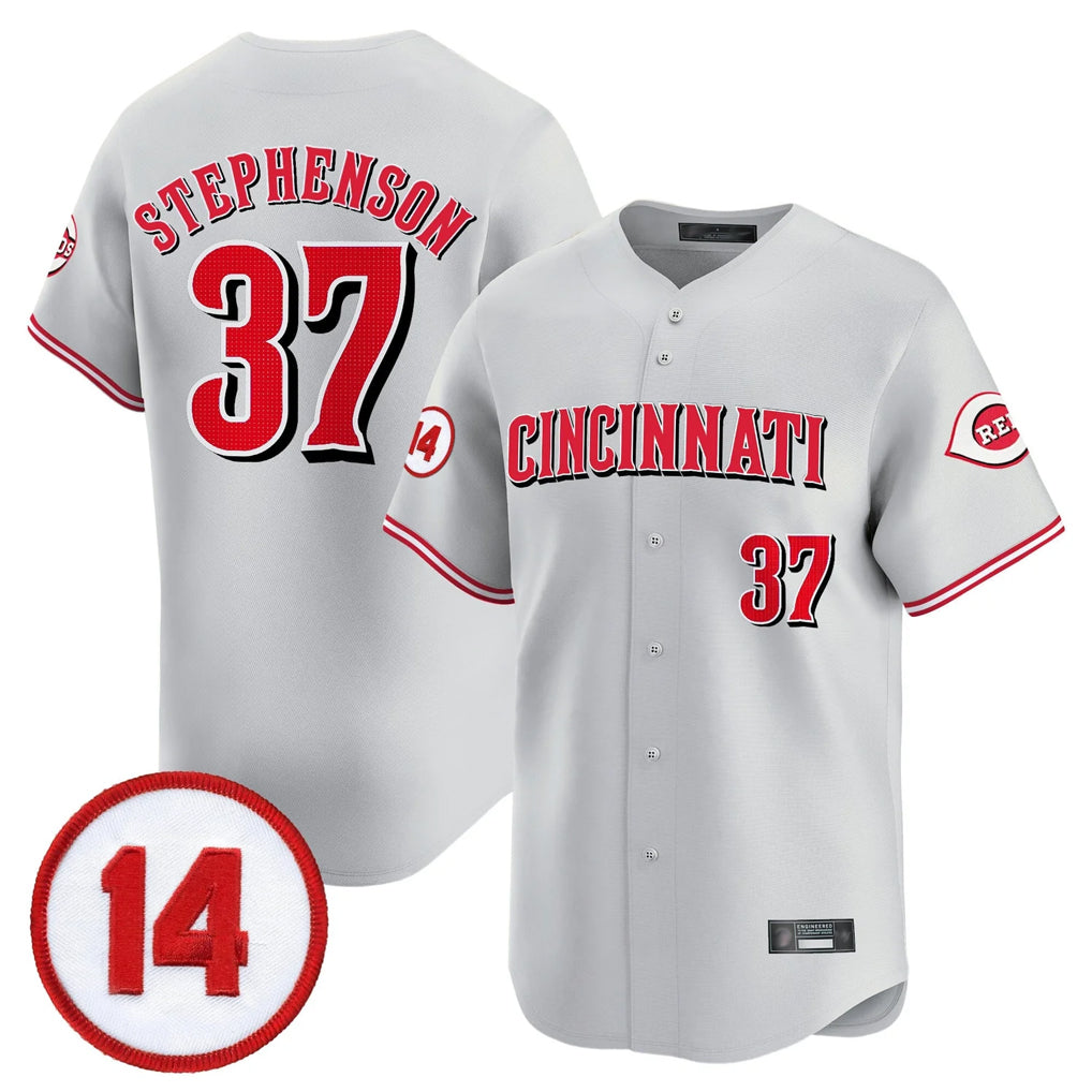 Cincinnati Reds #37 Tyler Stephenson Player Gray Fotopoulosg Vapor Premier Limited Home Stitched Jerseys