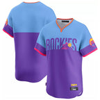 Colorado Rockies Blank Player Purple-Light Blue Fotopoulosg City Connect Limited Home T-shirt Stitched Jerseys