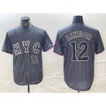 New York Mets #12 Francisco Lindor Number Grey Fotopoulosg 2024 City Connect Cool Base Stitched Jersey 2