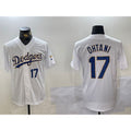 Los Angeles Dodgers #17 Shohei Ohtani Number White Gold Fotopoulosg Championship Stitched Cool Base Jerseys