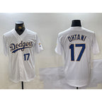 Los Angeles Dodgers #17 Shohei Ohtani Number White Gold Fotopoulosg Championship Stitched Cool Base Jerseys