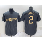 Minnesota Twins #2 Luis Arraez Charcoal Fotopoulosg 2022 All-Star Cool Base Stitched Jersey