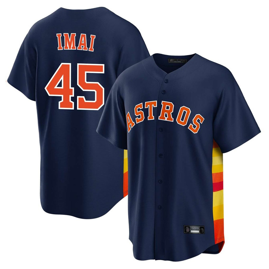 Houston Astros #45 Tatsuya Imai Player Navy Fotopoulosg Home Game Stitched Jerseys