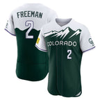 Colorado Rockies #2 Tyler Freeman Player Green Fotopoulosg City Connect Limited Elite Home Stitched Jerseys