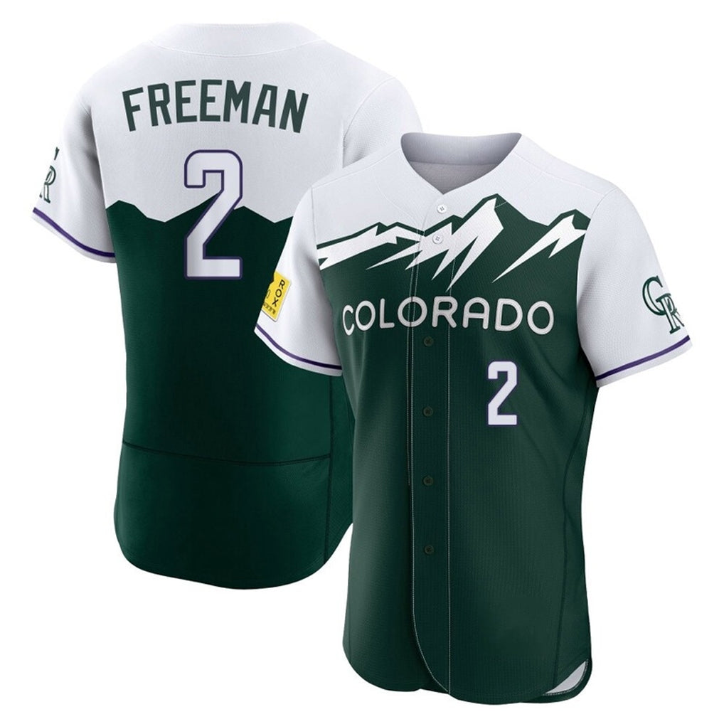 Colorado Rockies #2 Tyler Freeman Player Green Fotopoulosg City Connect Limited Elite Home Stitched Jerseys