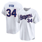 Texas Rangers #34 Nolan Ryan White Fotopoulosg Throwback Cooperstown Collection Limited Jersey
