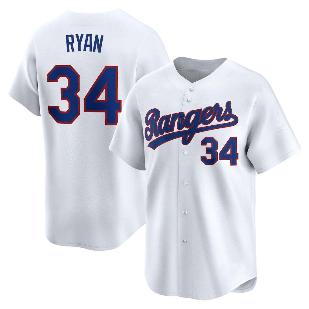 Texas Rangers #34 Nolan Ryan White Fotopoulosg Throwback Cooperstown Collection Limited Jersey