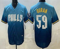 Philadelphia Phillies #59 Jhoan Duran Blue Fotopoulosg 2024 City Cool Base Jersey