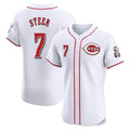 Cincinnati Reds #7 Spencer Steer Player White Fotopoulosg Limited Elite Home Stitched Jerseys