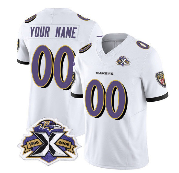Custom B.Ravens Active Player White Fotopoulosg 2023 F.U.S.E With Patch Throwback Vapor Limited Stitched Jersey