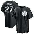 Chicago Cubs #27 Seiya Suzuki Player Black Fotopoulosg Game Stitched Jerseys