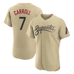 Arizona Diamondbacks #7 Corbin Carroll Player Tan Fotopoulosg City Connect Limited Elite Home Game Stitched Jerseys
