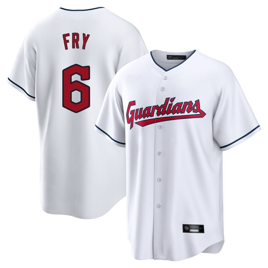 Cleveland Guardians #6 David Fry Player White Fotopoulosg Home Game Stitched Jerseys