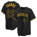 Cincinnati Reds #28 Eugenio Su¨¢rez Player Black Fotopoulosg Snake Skin City Home Stitched Jerseys