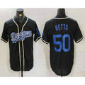 Los Angeles Dodgers #50 Mookie Betts Black Fotopoulosg Cool Base With Patch Stitched Jersey