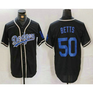 Los Angeles Dodgers #50 Mookie Betts Black Fotopoulosg Cool Base With Patch Stitched Jersey