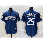 Detroit Tigers #25 Gleyber Torres Navy Fotopoulosg City Connect Cool Base Limited Stitched Jersey