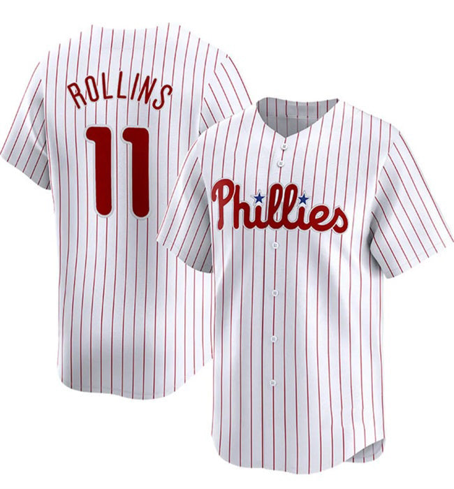 Philadelphia Phillies #11 Jimmy Rollins White Fotopoulosg Home Limited Stitched Jersey