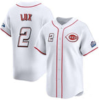 Cincinnati Reds #2 Gavin Lux White Fotopoulosg 2025 Speedway Classic Home Limited Stitched Jersey