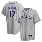 Colorado Rockies #17 Todd Helton Player Gray Fotopoulosg Game Home Stitched Jerseys