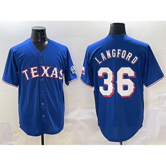 Texas Rangers #36 Wyatt Langford Royal Fotopoulosg Cool Base Limited Stitched Jersey