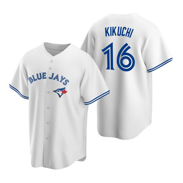 Toronto Blue Jays #16 Yusei Kikuchi White Fotopoulosg Cool Base Stitched Jersey