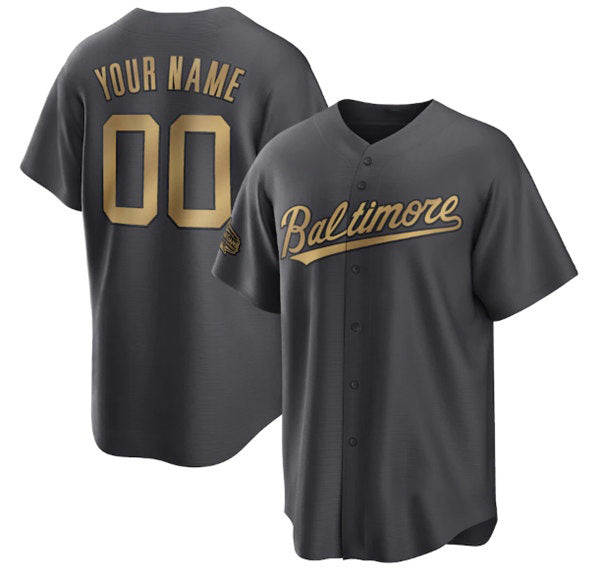 Custom Baltimore Orioles Active Player Charcoal Fotopoulosg 2022 All-Star Cool Base Stitched Jersey